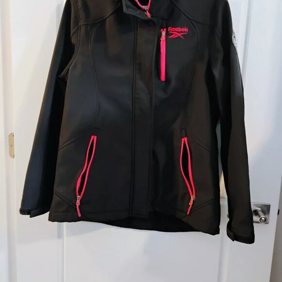Reebok Black Jacket with Pink Trim Size Large - Picture 1 of 4